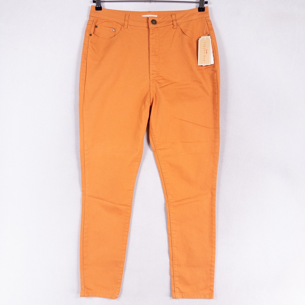 Copper Key Skinny Jeans Juniors 13 Orange High Rise Lightweight Stretch New